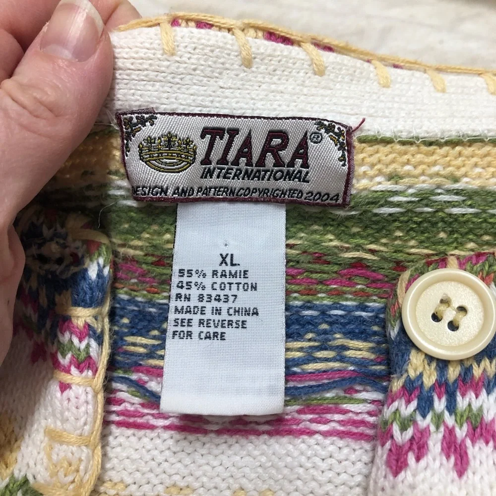 Tiara International Cardigan Sweater Y2K Vintage - Picture 2 of 8